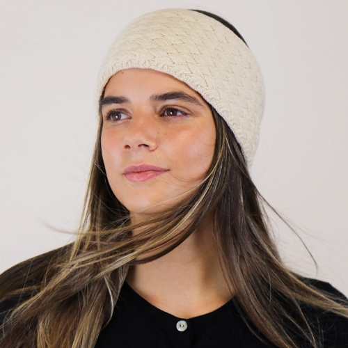 Cosy Cream Textured Knit Headband by Peace of Mind